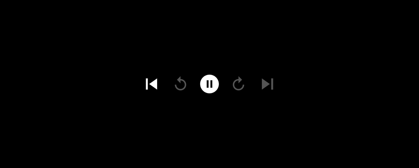StreamForge player with visible play, rewind, and fast-forward controls
